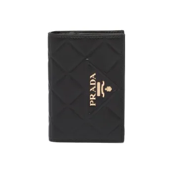 PRADA Leather Wallet Small Size Women's Black