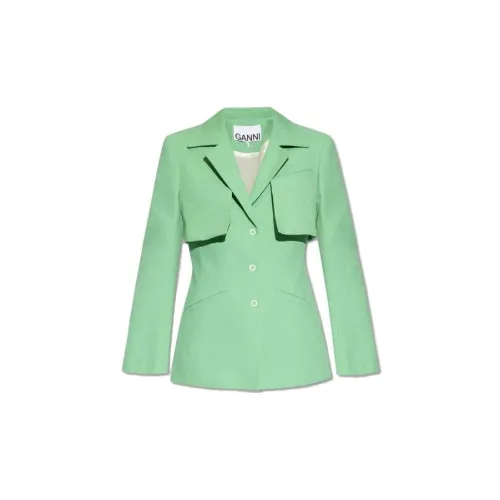 GANNI Business Suits Women's Light Green