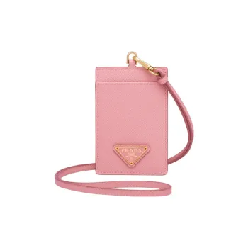 PRADA Saffiano Leather Card Holder Women's Pink