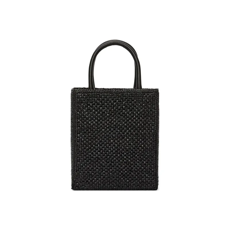 LOEWE Raffia Fiber Handbag Regular Women's Black/White-1
