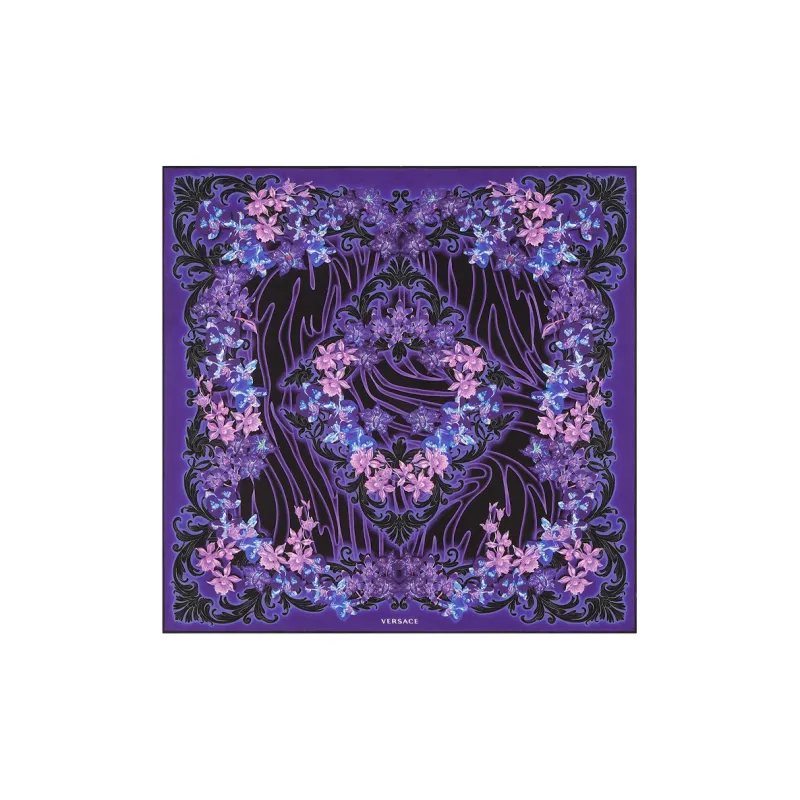 VERSACE Silk Scarf Women's Purple-0