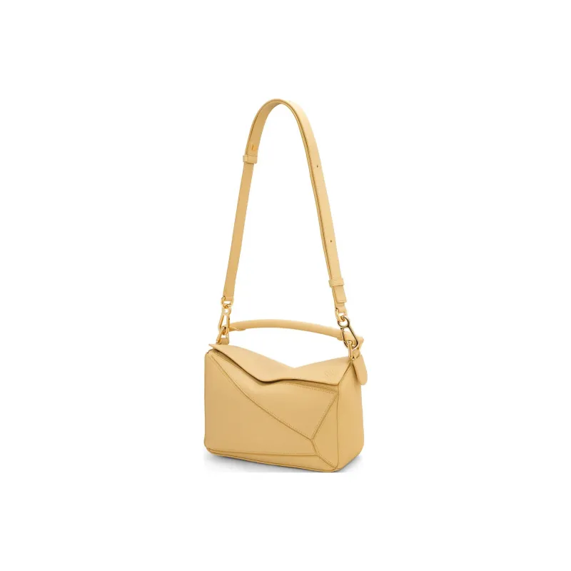 LOEWE Puzzle Soft Grain Calfskin Leather Shoulder Bag, Crossbody Bag, Handbag Trumpets Women's Butter-3