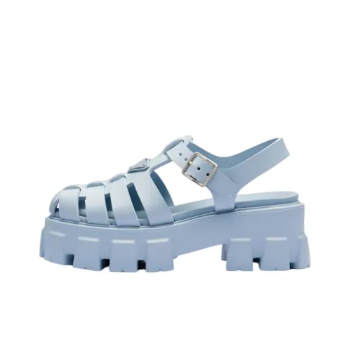 PRADA Monolith Foam Rubber 55mm Sandals Light Blue