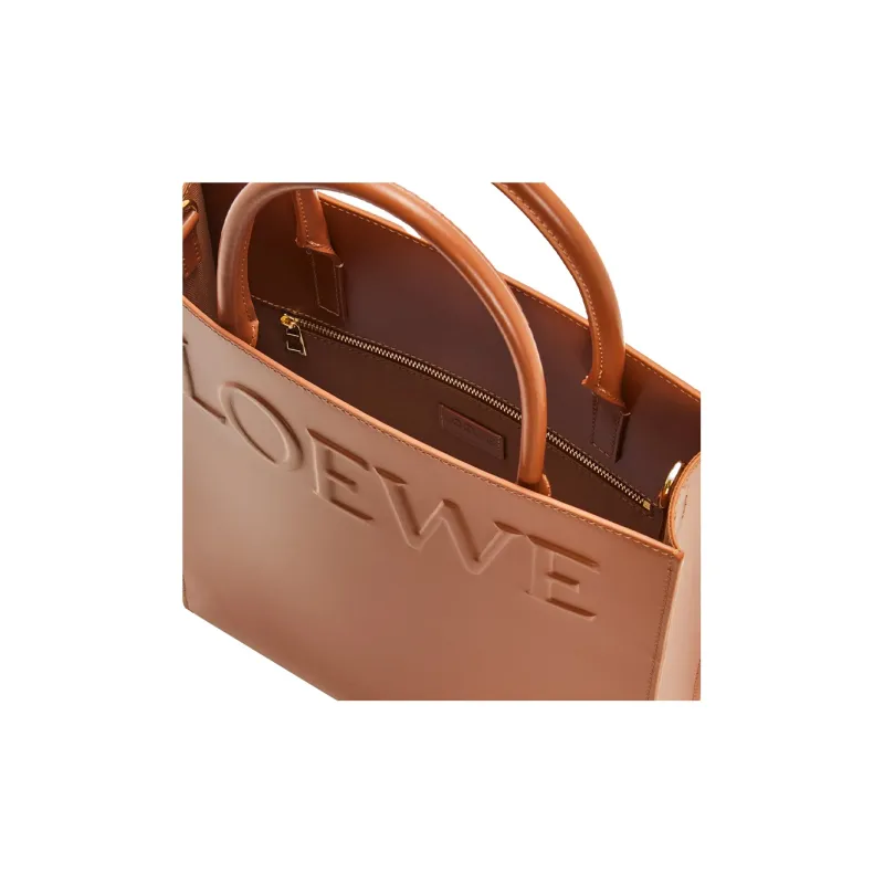 LOEWE Glossy Cow Leather Tote Bag, Shopping Bag, Shoulder Bag, Crossbody Bag, Handbag Regular Women's Brown-5