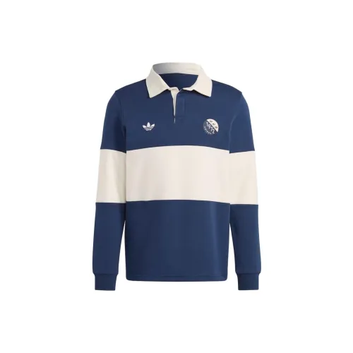 Adidas Originals BLOKEPOP Polo Shirts Men Blue/White