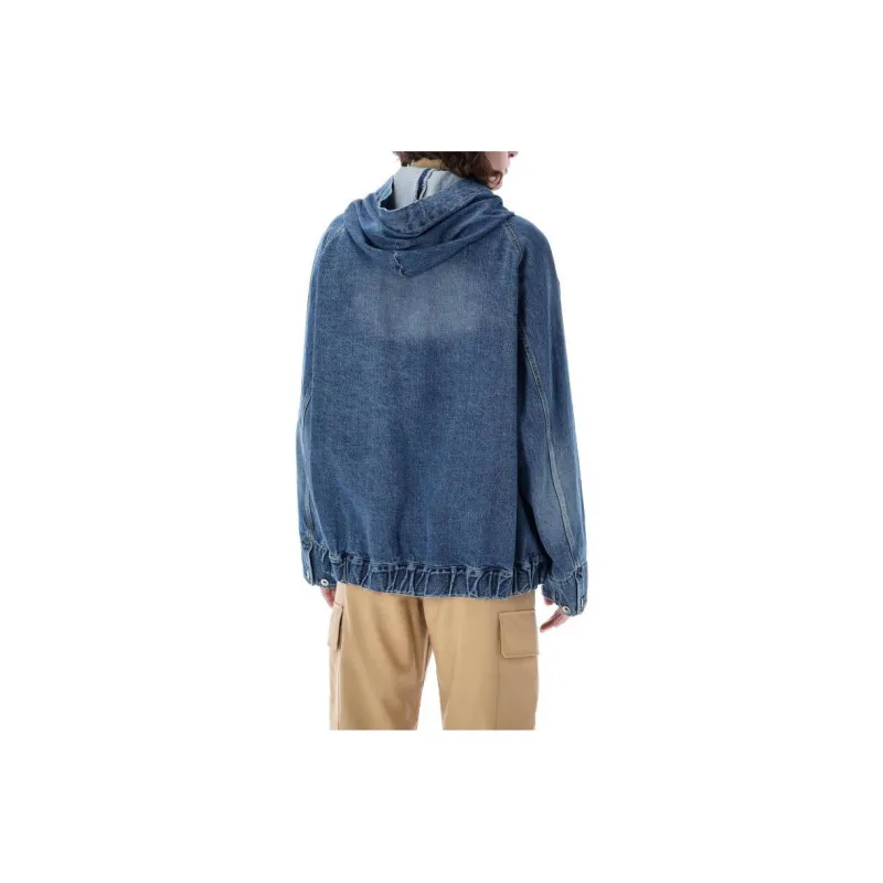 Sacai Denim Jackets Men Dark Blue-1