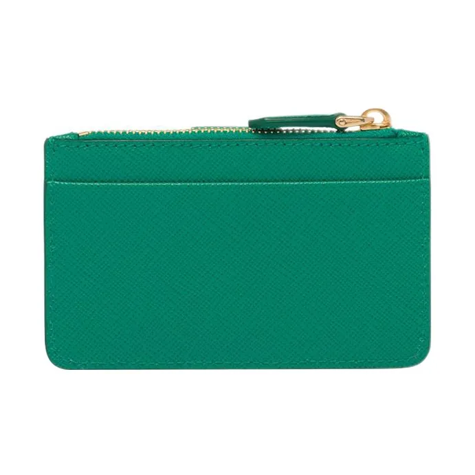 PRADA Saffiano Leather Card Holder Women's Mango Green-1