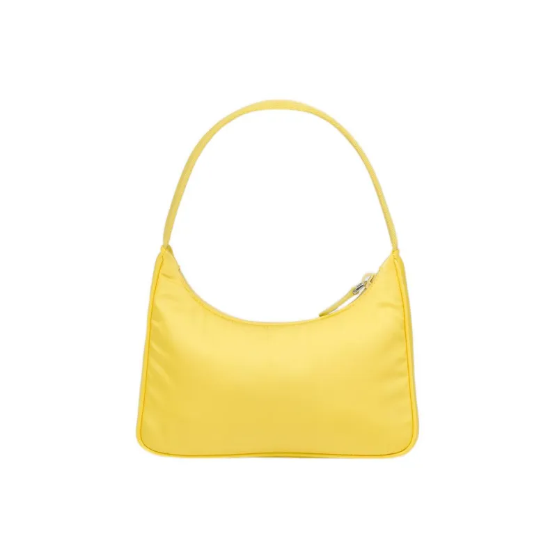 PRADA Re Edition Recycled Nylon Blend Fabric Shoulder Bag, Handbag Mini Women's Pomelo Green-2