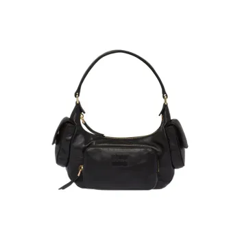 MIU MIU Soft Sheep Leather Biker Bag Shoulder Bag Handbag Women's Black