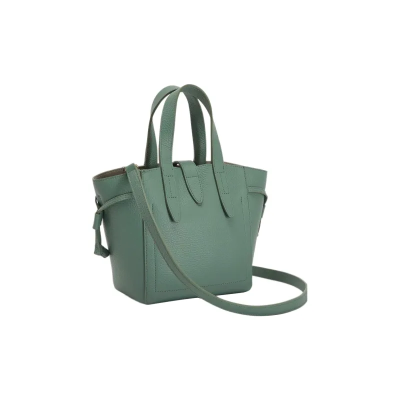 Furla Net Collection Cow Leather Basket Bag Shoulder Bag Crossbody Bag Handbag Mini Women's Green-2
