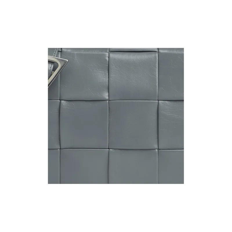 Bottega Veneta CASSETTE Cow Leather Tofu Bag, Shoulder Bag, Crossbody Bag Medium Size Men's Gray-4