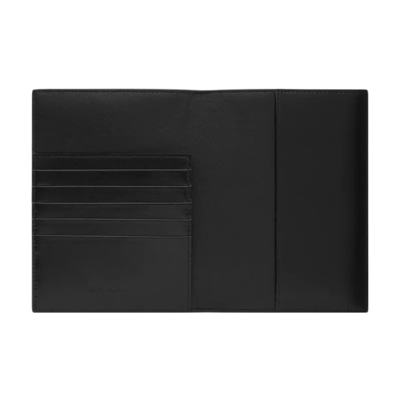 SAINT LAURENT PARIS Patent Leather Card Holders Passport Holders Men's Black-4