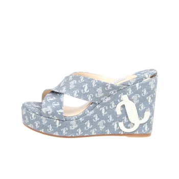 Jimmy Choo Dovina Slide Slippers 10cm Women's Blue