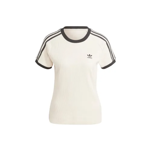 Adidas Originals 3-Stripes T-Shirts Women's Wonder White