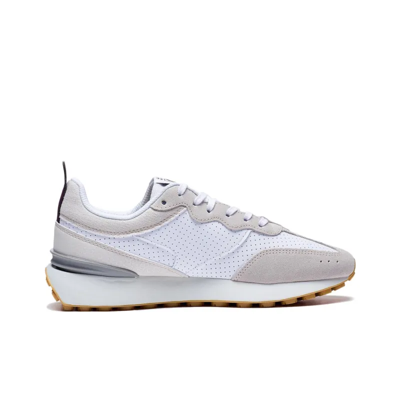 LiNing Fangyuan Classic Anti Slip Wear Resistant Low Top Sports Casual Shoes Men's White Gray Purple-1
