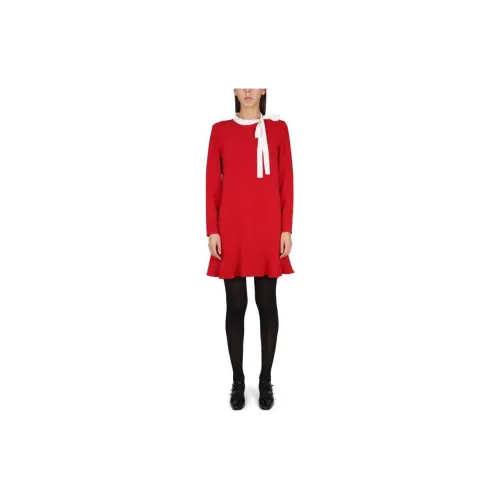 Valentino Long-Sleeved Dresses Women's Red