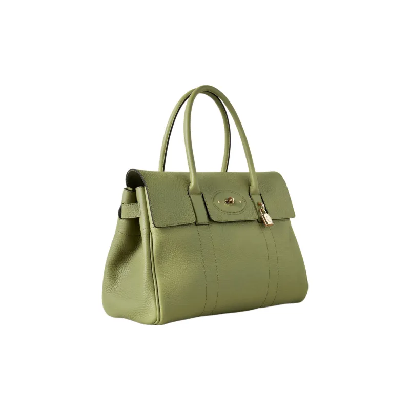 Mulberry Bayswater Leather One Shoulder Handbags Women's Green-1