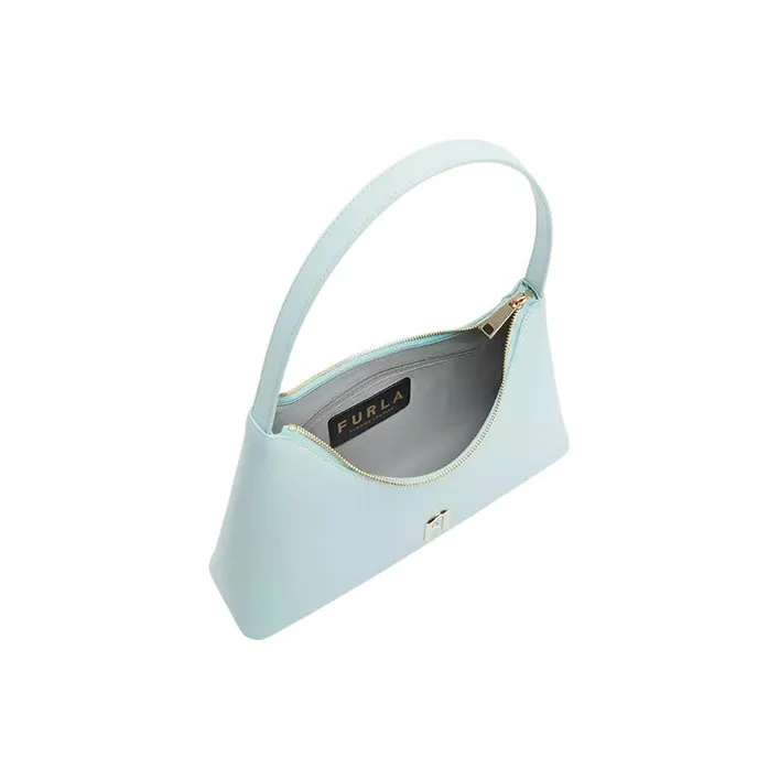 Furla Diamante Cow Leather Shoulder Bag Handbag Shoulder Bag Women's Mint Blue-3