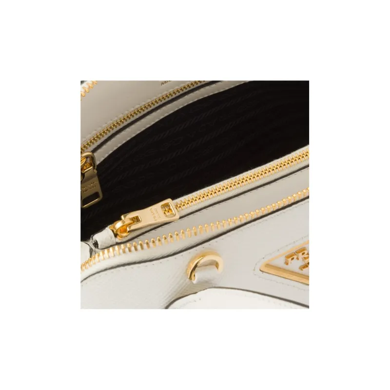 PRADA Leather Shoulder Bag Crossbody Bag Handbag Women's White-3