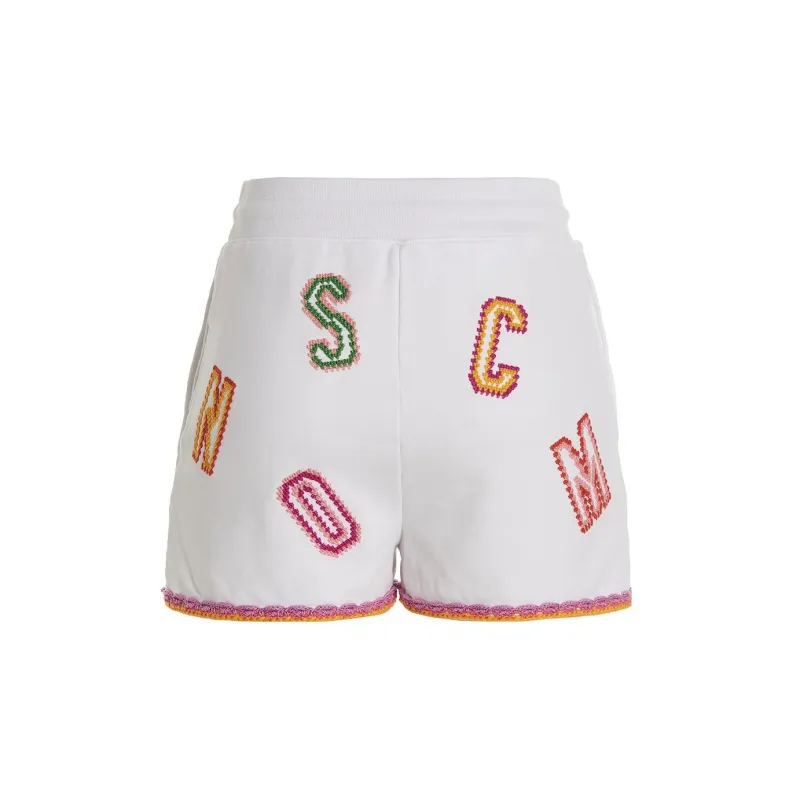 MOSCHINO Logo Embroidered Bermuda Shorts-1