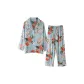 Crane Chrysanthemum Long-Sleeved Dress