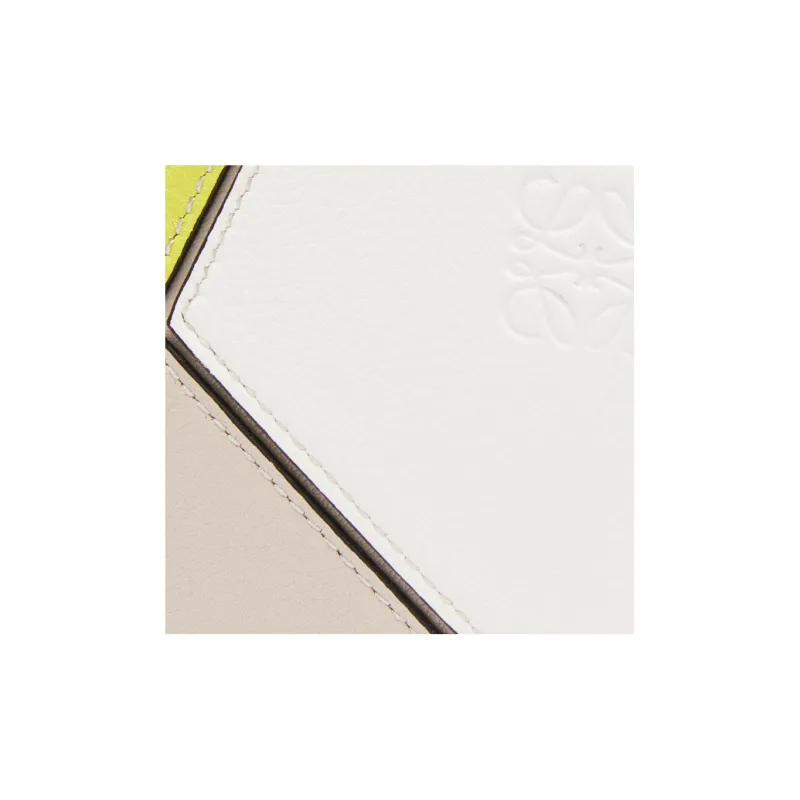 LOEWE Puzzle Classic Calfskin Wallet Women's Lemon/Light Oat-4