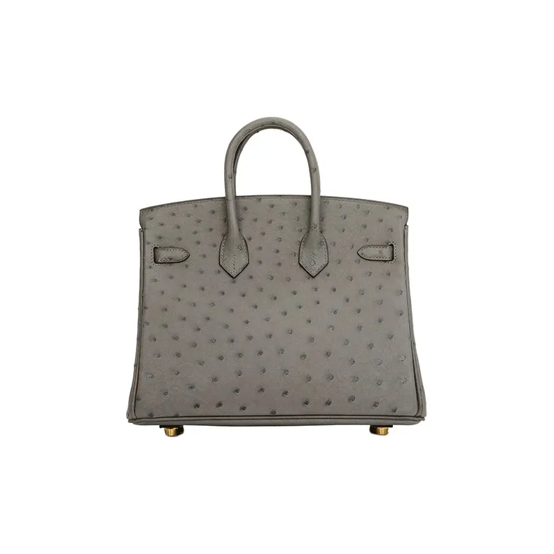HERMES Birkin Ostrich Leather Birkin Bag Handbags Regular Women's 0L Grismeyer Cumulonimbus Gray-2