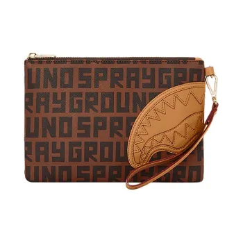 SPRAYGROUND PVC Handheld Bag Clutch Regular Unisex Brown