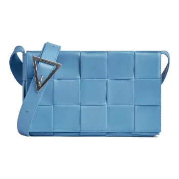 Bottega Veneta CASSETTE Cow Leather Tofu Bag Shoulder Bag Crossbody Bag Medium Size Men's Hurricane Blue