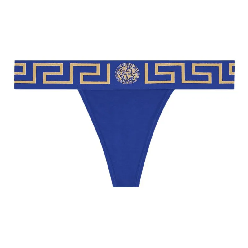 VERSACE Greca Border Thong 'Bluette'-0