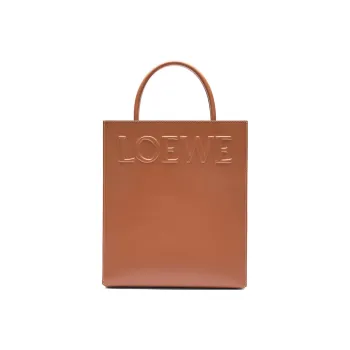 LOEWE Glossy Cow Leather Tote Bag, Shopping Bag, Shoulder Bag, Crossbody Bag, Handbag Regular Women's Brown