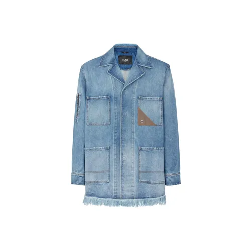 FENDI Denim Jackets Men Blue