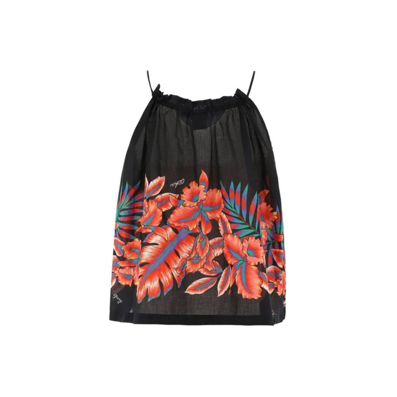 PINKO Tropical print Muslin Top-1