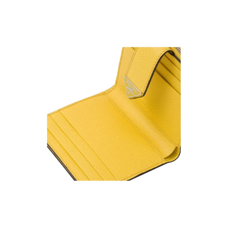 PRADA Saffiano Leather Card Holder Men's Yellow-3