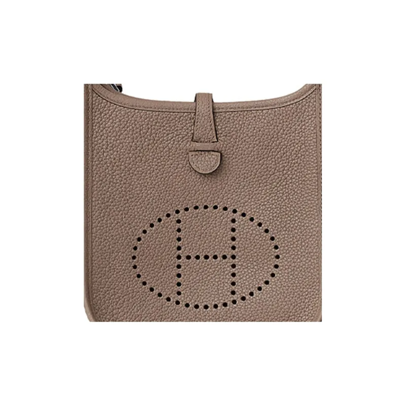 HERMES Evelyne Cow Leather With Canvas Shoulder Strap Crossbody Bag, Shoulder Bag Mini Unisex-3