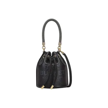 MARC JACOBS Full Grain Leather Bucket Bag Handbag Shoulder Bag Crossbody Bag Mini Women's Black