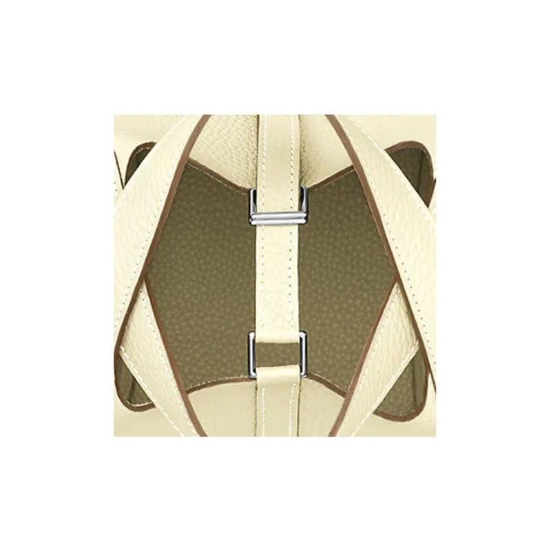 HERMES Picotin Lock Cow Leather Basket Bag Handbag Bucket Bag Women's I2 Nata Cream White-3