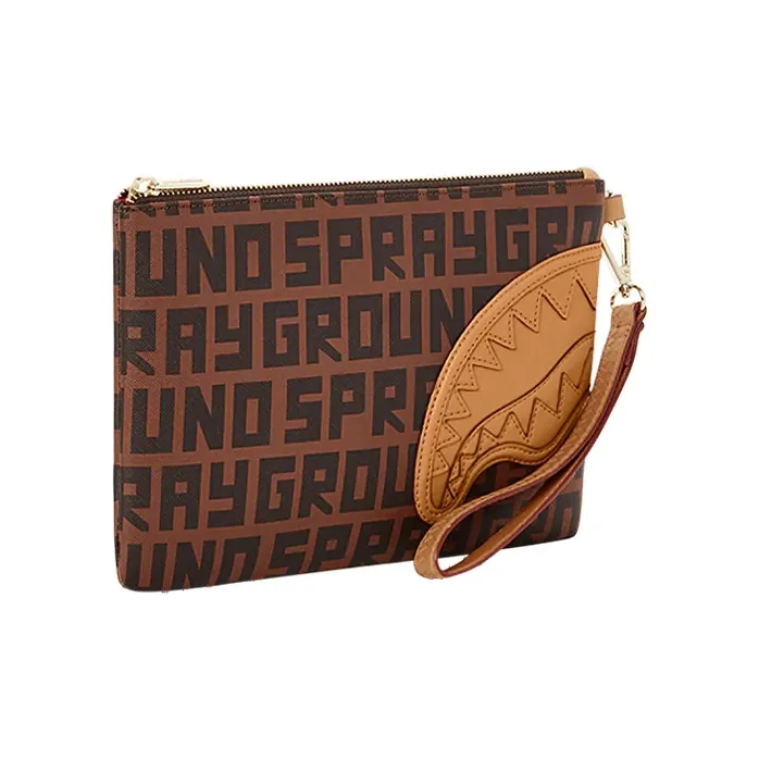 SPRAYGROUND PVC Handheld Bag Clutch Regular Unisex Brown-1