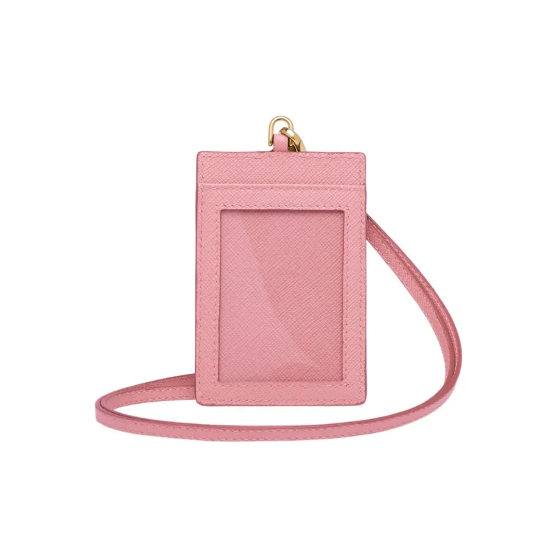 PRADA Saffiano Leather Card Holder Women's Pink-1