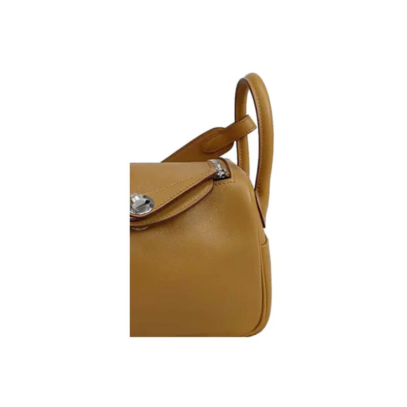 HERMES Lindy Swift Calfskin Handbags Shoulder Bag Crossbody Bag Mini Women's 2S Sesame Yellow Inner With 9R Lemon-3