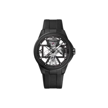 ULYSSE NARDIN· Manual Mechanical Movement Men's Watches Watch Cut Out Dial Titanium Watch Case Rubber Strap