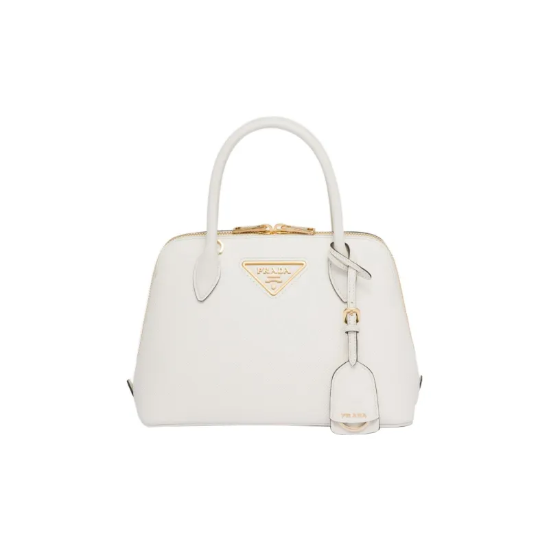 PRADA Leather Shoulder Bag Crossbody Bag Handbag Women's White-0