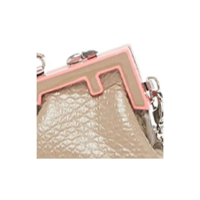FENDI Sheepskin Coin Purse Necklace Pouch Regular Women's Beige-2