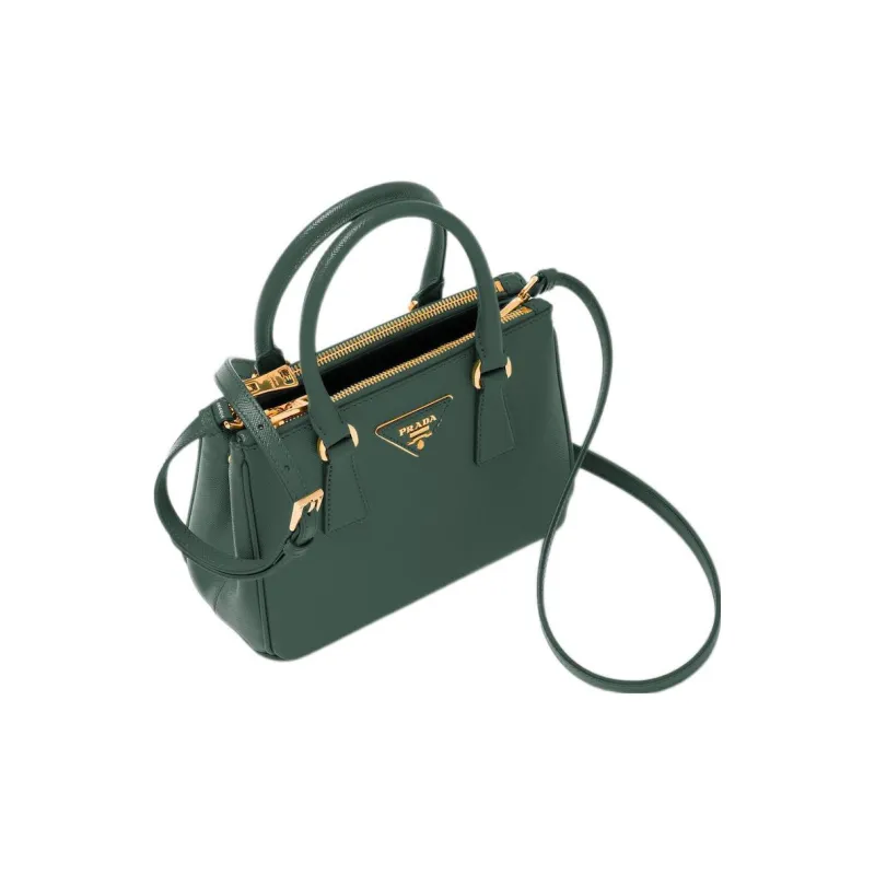 PRADA Galleria Killer Bag Leather Shoulder Bag Crossbody Bag Handbag Mini Women's Emerald Green-2
