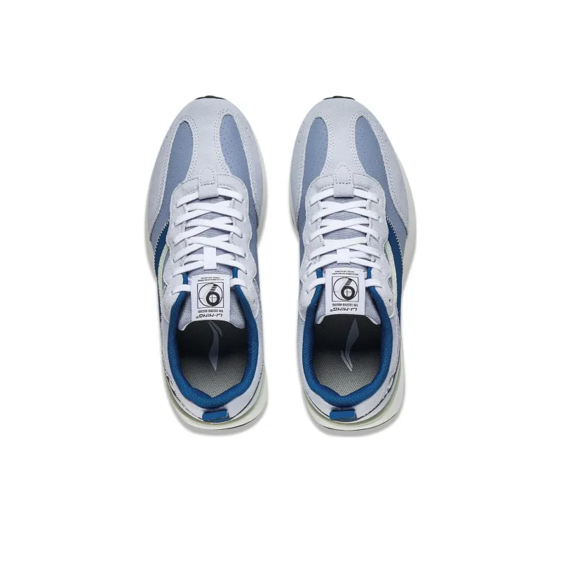 LiNing Fangyuan Classic Anti Slip Wear Resistant Low Top Casual Shoes Men's Blue Gray-3