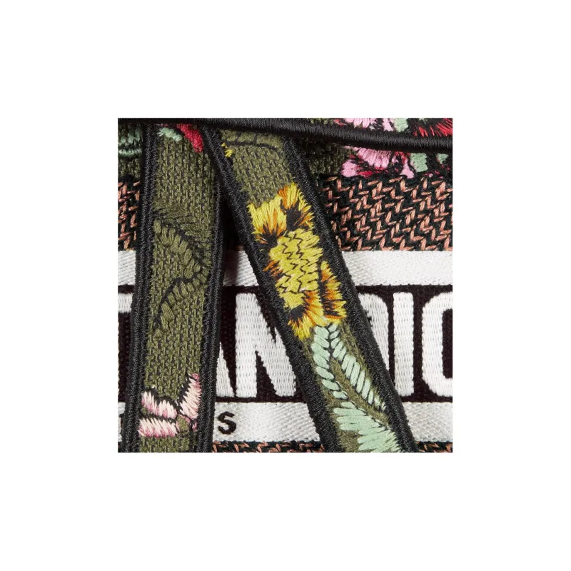 DIOR Saddle Embroidery Saddle Bag Shoulder Bag Crossbody Bag Handbag Women's Green/Multicolor-4