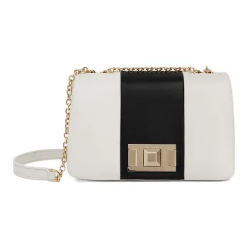 Furla Leather Shoulder Bag Crossbody Bag Mini Women's White & Black