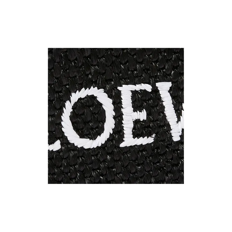 LOEWE Raffia Fiber Handbag Regular Women's Black/White-5