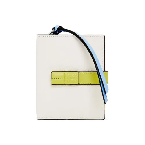 LOEWE Soft Grained Calfskin Wallet Women's Soft White/Lemon Yellow