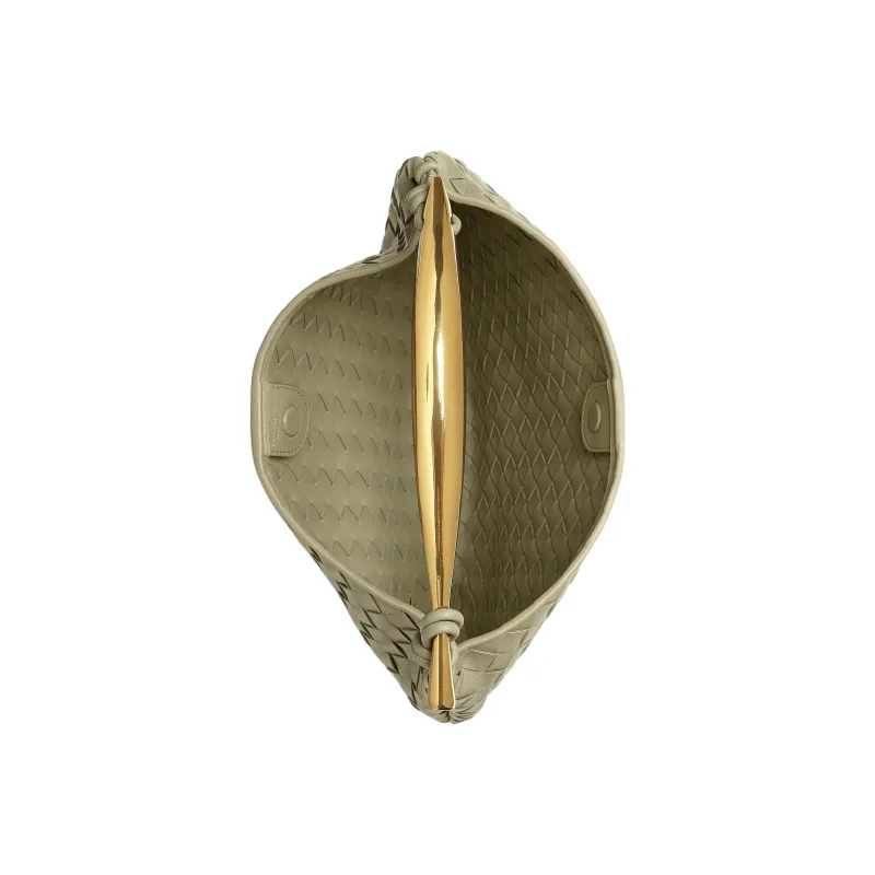 Bottega Veneta Sardine Intrecciato Top Handle Small Travertine-3